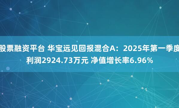 股票融资平台 华宝远见回报混合A：2025年第一季度利润2924.73万元 净值增长率6.96%