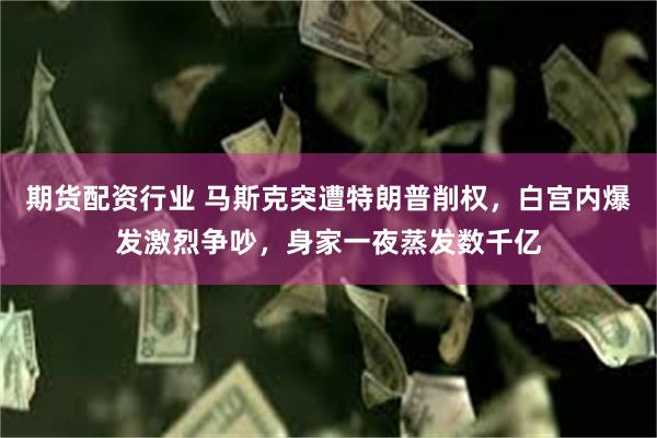 期货配资行业 马斯克突遭特朗普削权，白宫内爆发激烈争吵，身家一夜蒸发数千亿